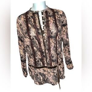 ADOLFO BOHO GARDEN SHEER Blouse
